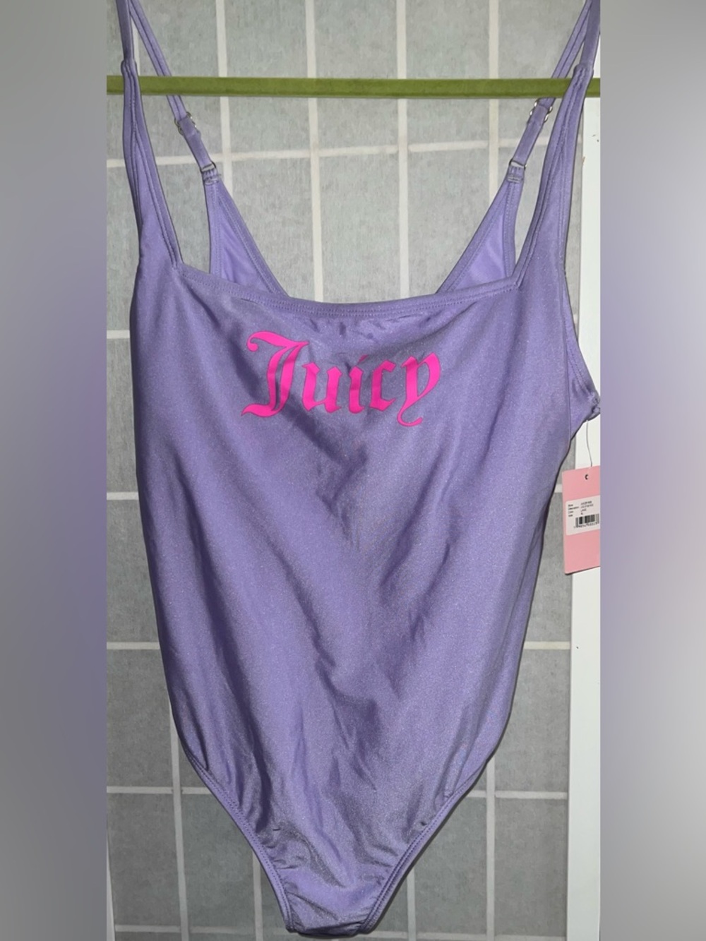 JUICY COUTURE Lavender Lace Up One Piece Bathing Suit